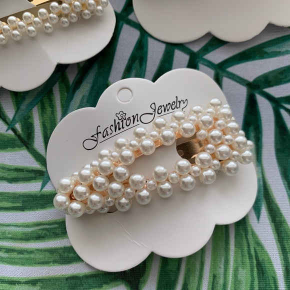 NEW 3 PK of Pearl Clip Hair Accessories - Picture 3 of 5
